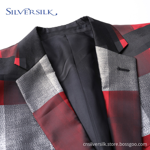 1 Knopf Kleidungsstück Business Anzug Herren Karo Blazer